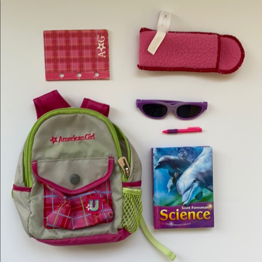 American Girl Doll School Backpack + accessories